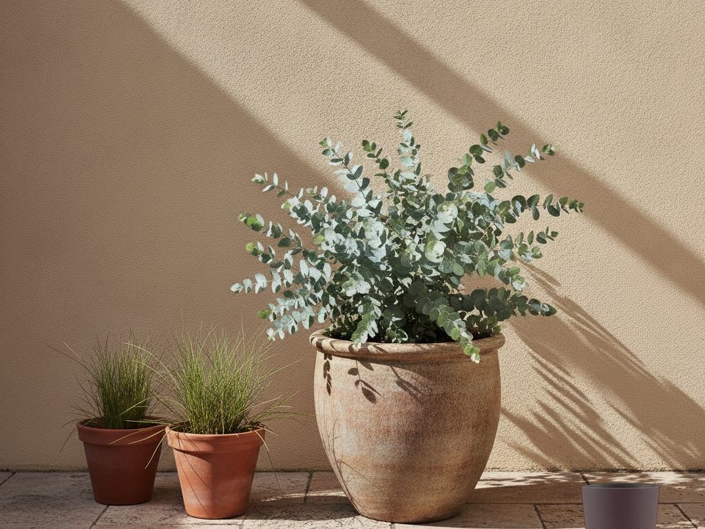 The same courtyard rendered as a photoreal concept image with the plants integrated